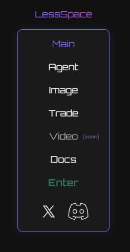 Main dashboard showing Agent, Image and Trade options